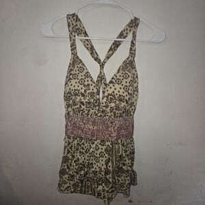 Kori Brown and Pink Patterned Tank Top